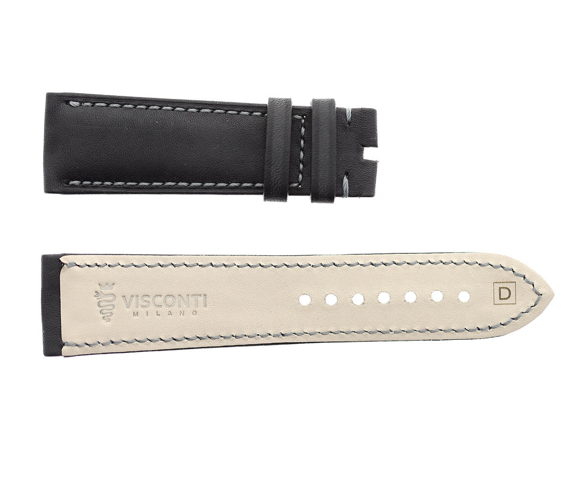 Black Barenia Calf (Padded) Leather Strap - Artisan Straps