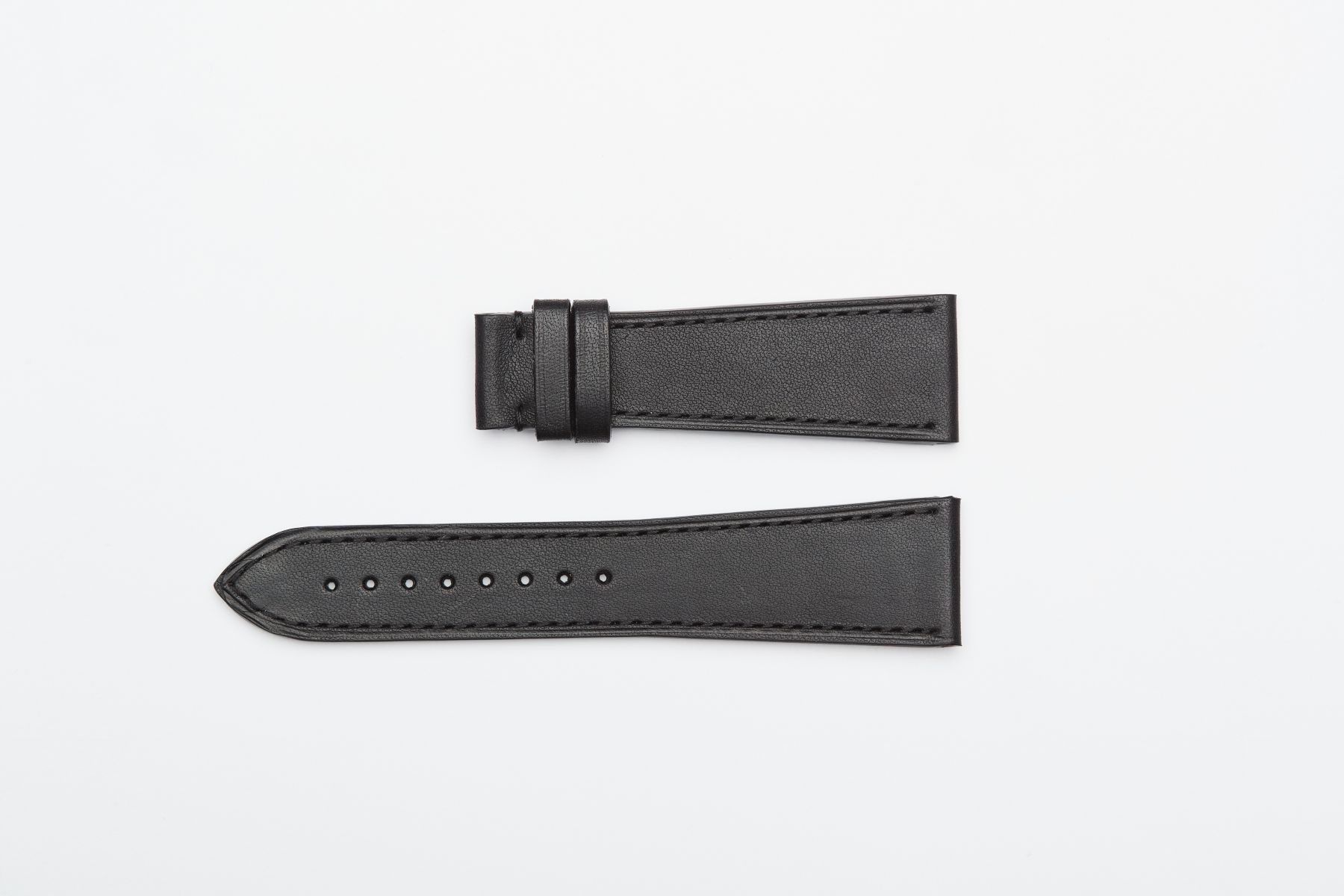Custom Strap 23mm Grand Seiko style in Paris Black Barenia / Luxury Hermes French Equestrian leather