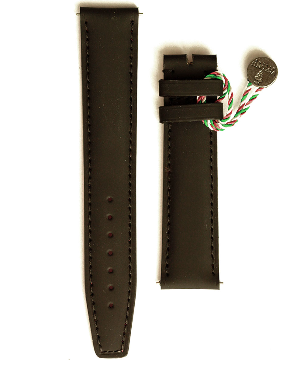 Black Rubberized Calf leather strap 20mm Seiko style