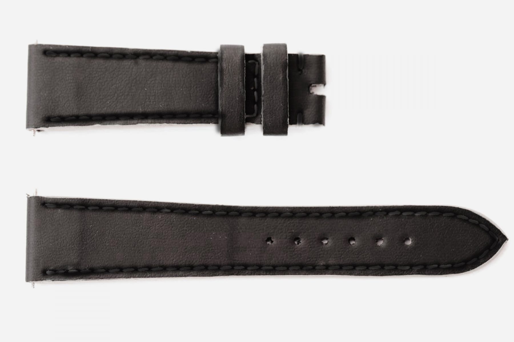 Black Cactus Vegan leather strap Patek Philippe Vintage style. Black stitching