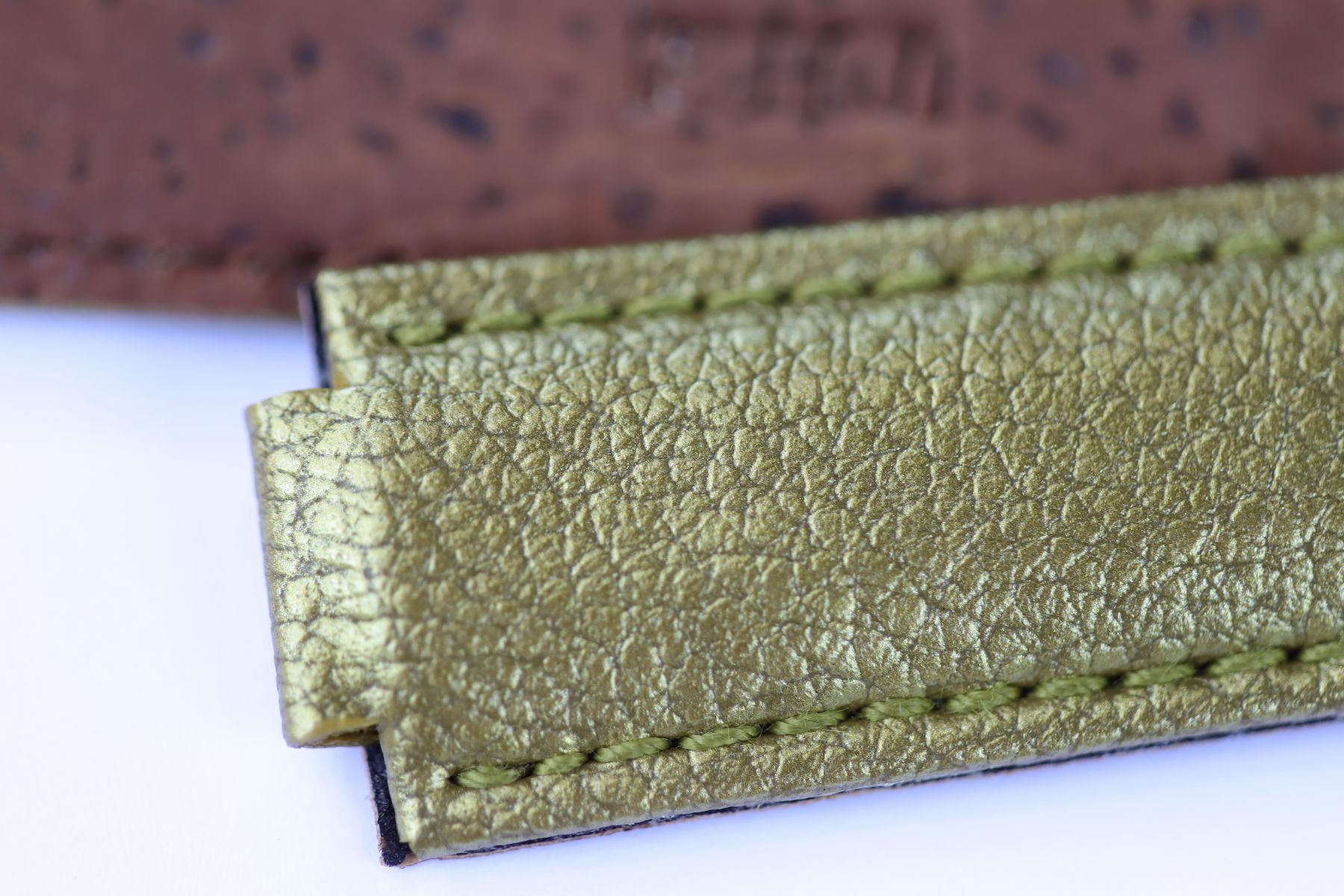 Custom made strap for Ballon Bleu by Cartier in Gold Dream Mexican Cactus Leather