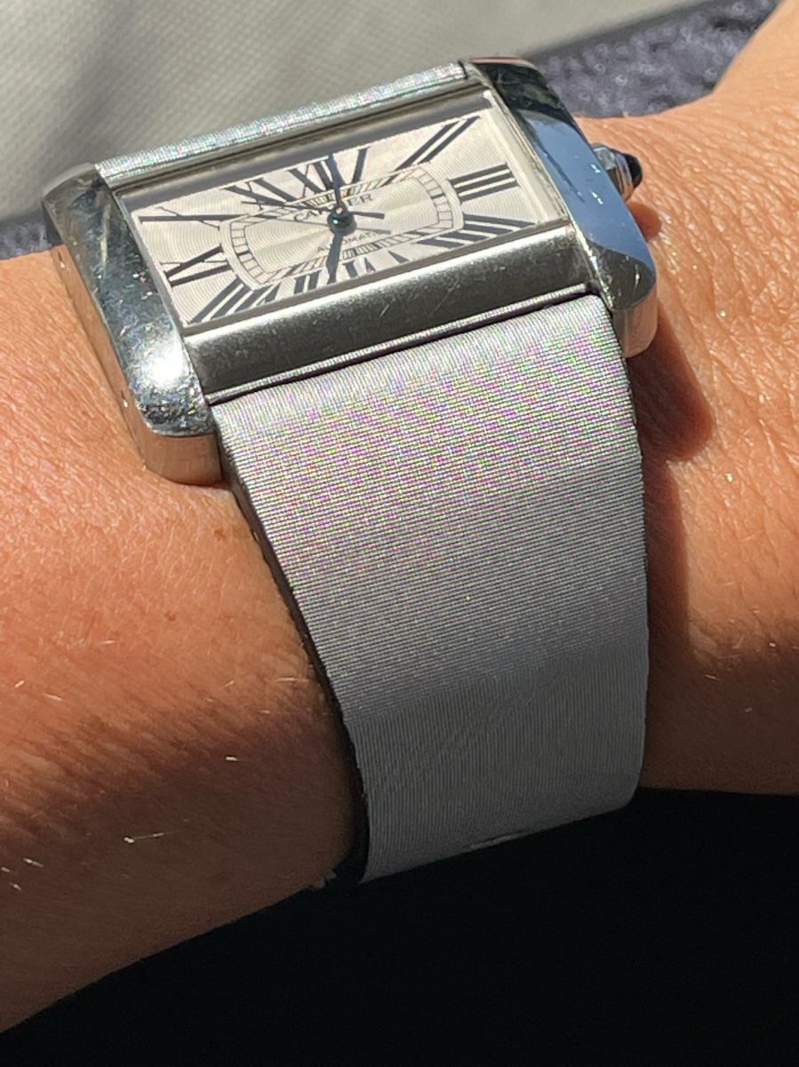 Cartier Divan XL strap 29mm in Asti Silver Grey Silk