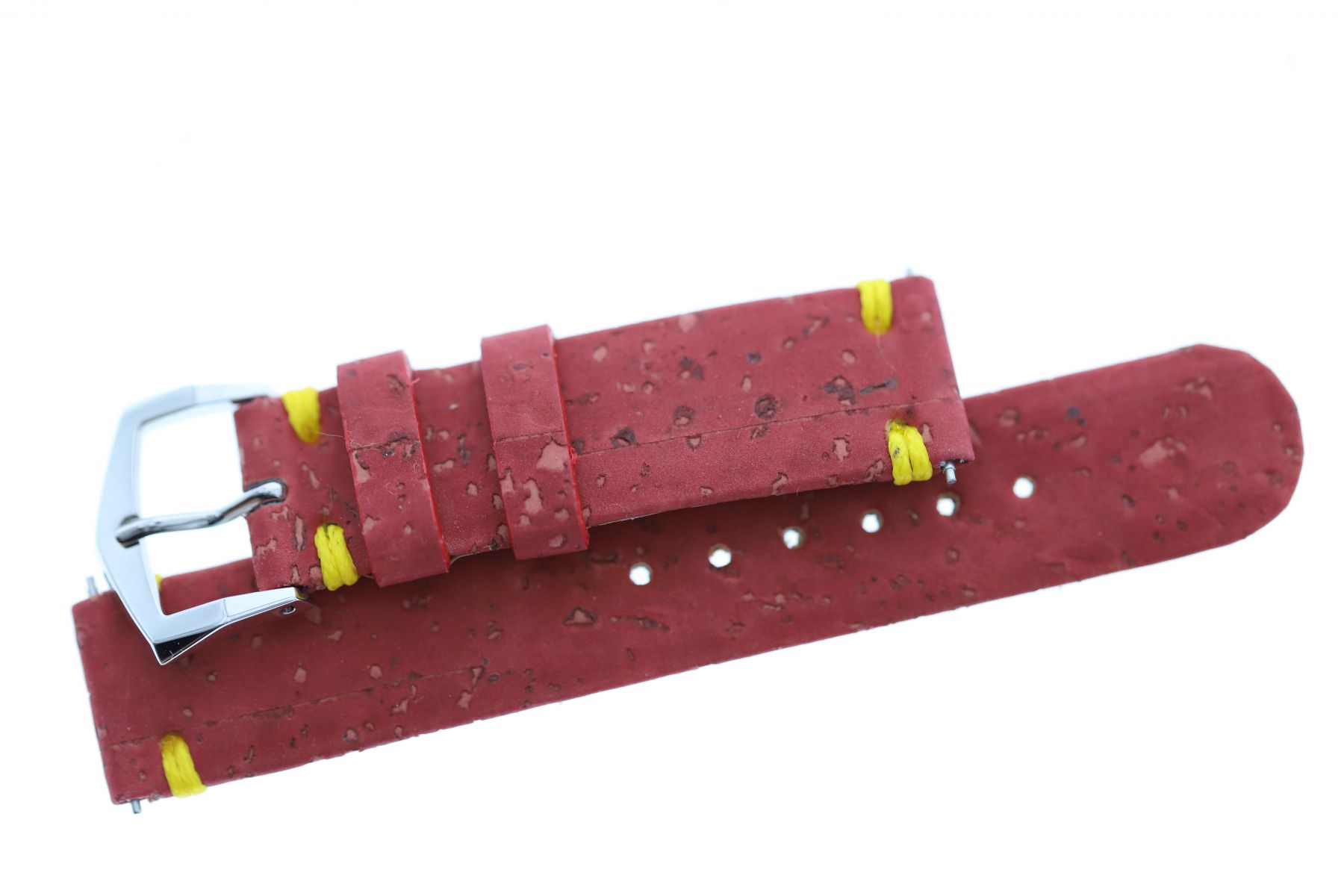 Red Natural Portuguese Cork strap for Tiny Wrist. Kids collection