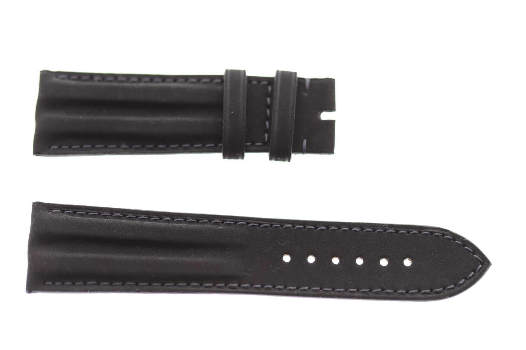 Nubuck Black Corn Vegan Leather Strap 23mm Blancpain Fifty Fathoms style with two spines profile