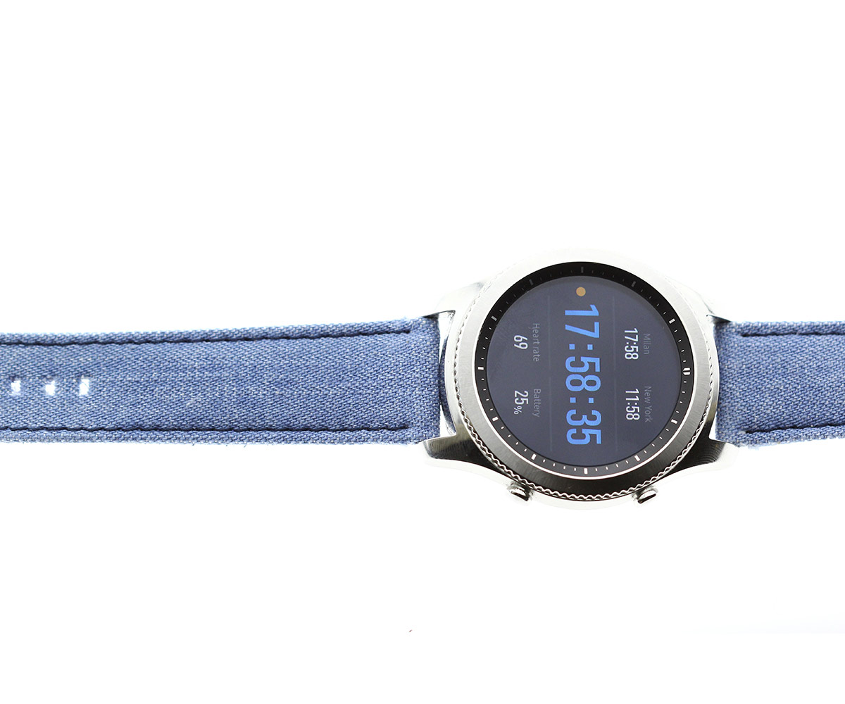 Japanese Lambada Blue Denim Smart Watch strap 22mm / Blue Stitching / Quick Release
