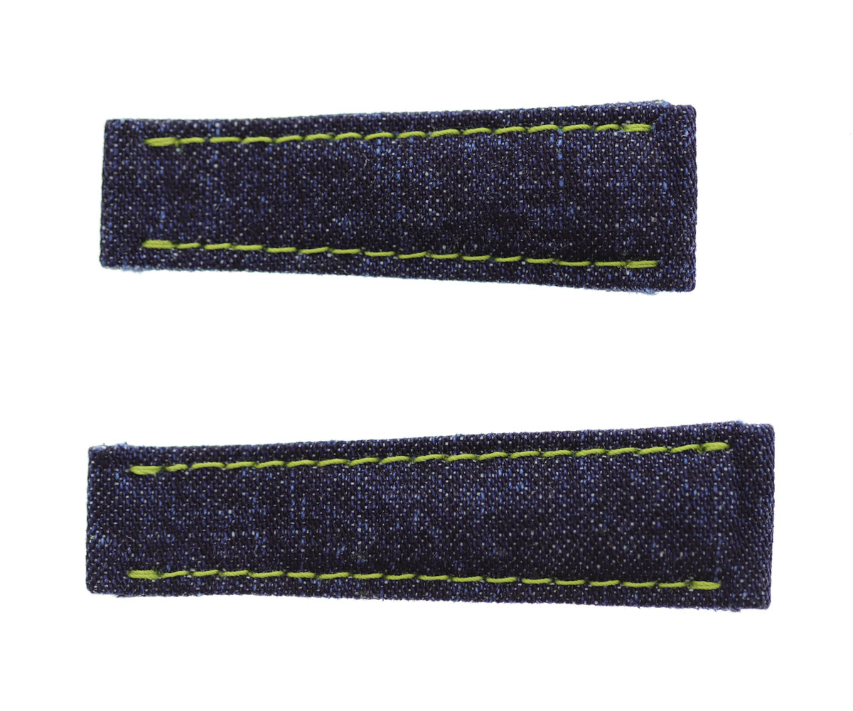 Japanese Denim strap Rolex Daytona style 20mm / Green Spring stitching