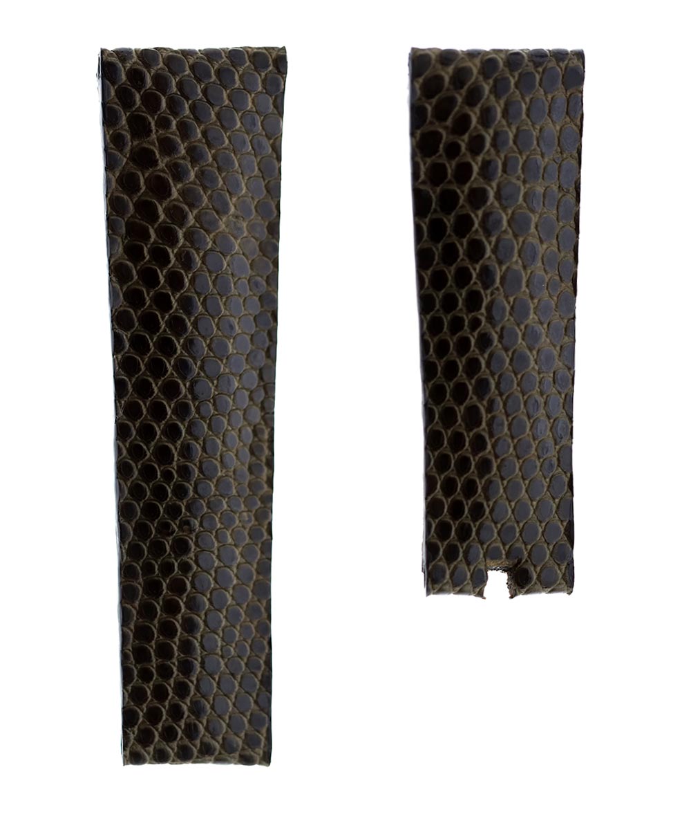Brown Lizard Leather strap 21mm for Rolex Sky-Dweller. Alligator leather lining