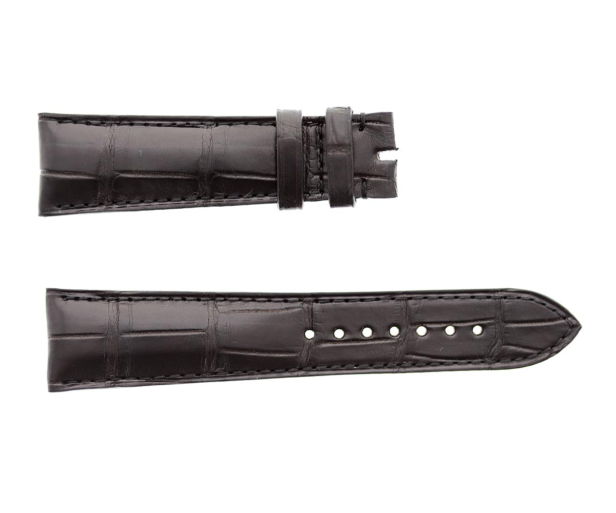 Black Matte Alligator leather strap 20mm for Jaeger LeCoultre Reverso
