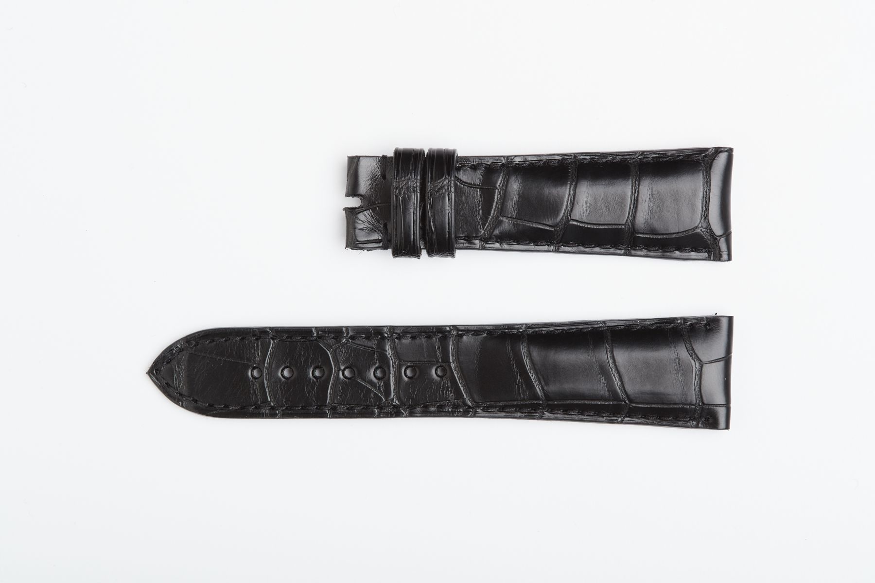 Black Matte Alligator leather strap 22mm Franck Muller Casablanca style