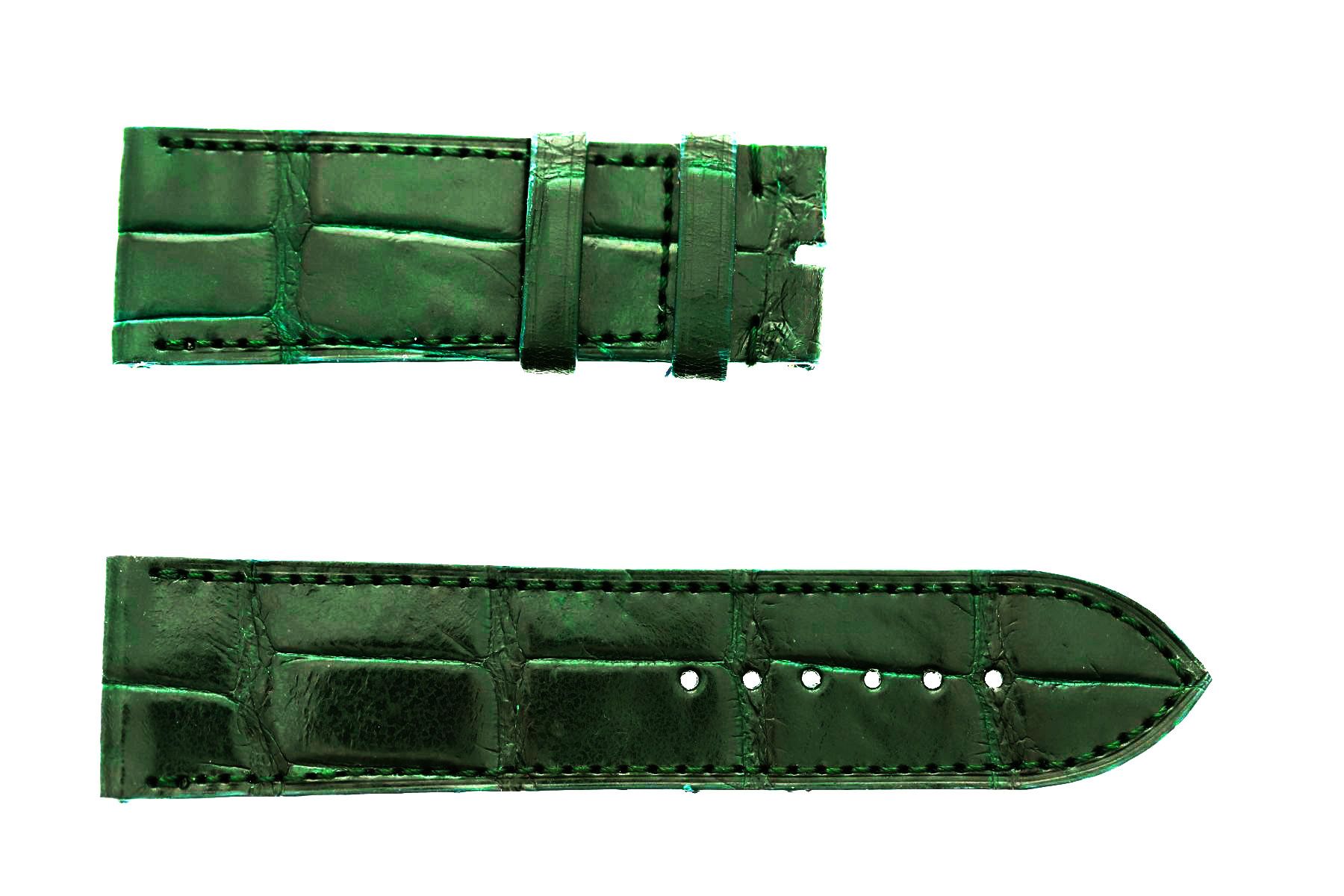 Emerald Green Alligator leather strap Franck Muller Long Island 1000 SC style