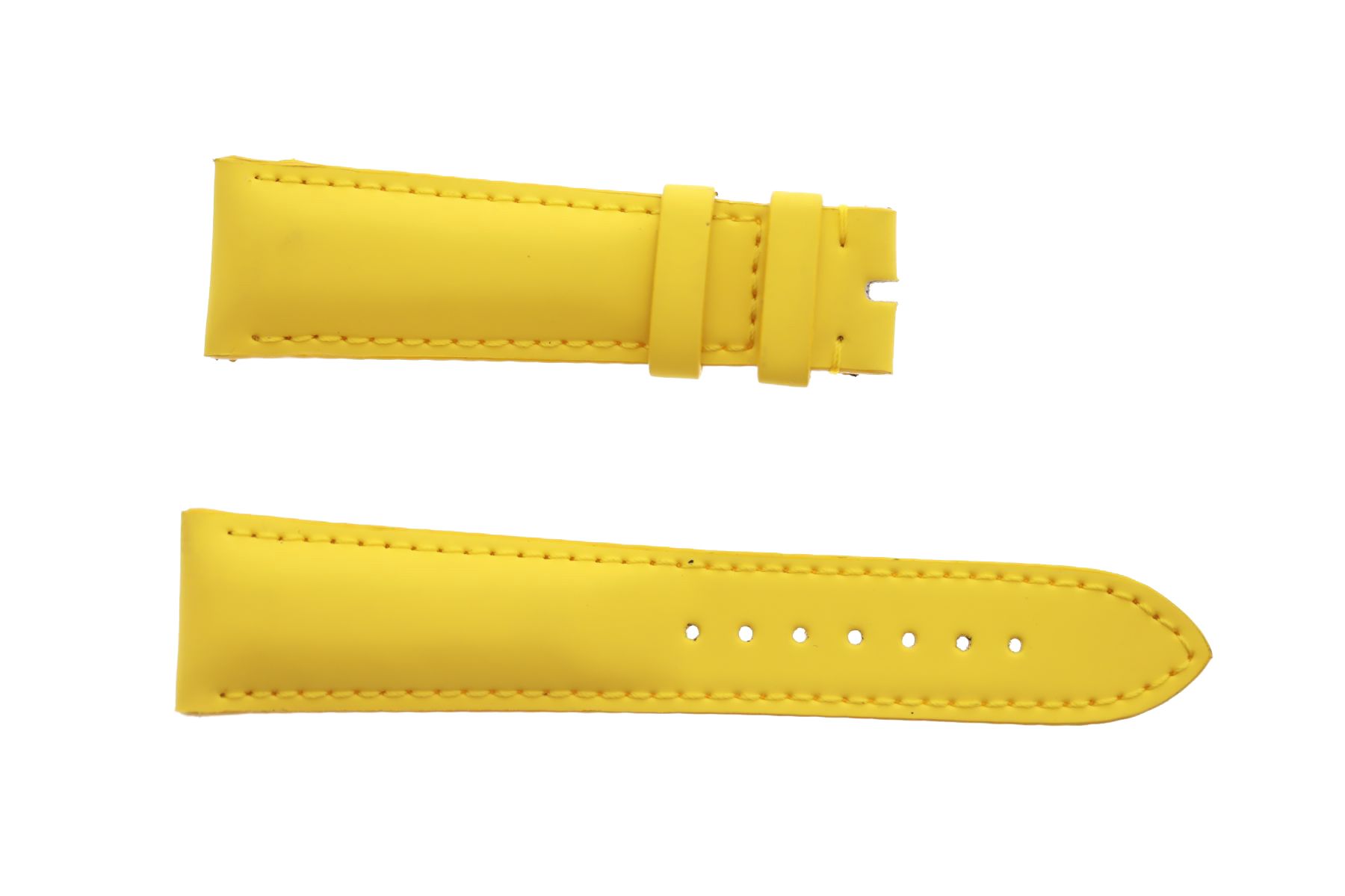 Lemon Yellow Smooth Vegan leather strap 22mm Franck Muller Casablanca style