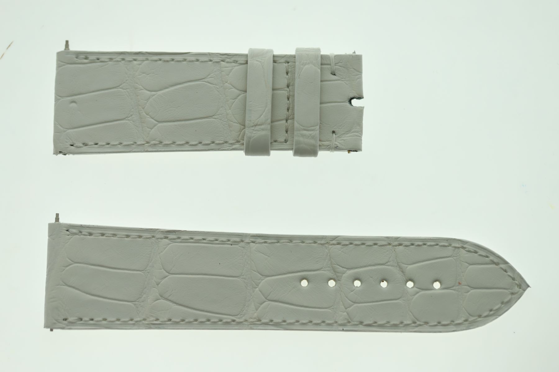 White Alligator leather strap 24mm Franck Muller Long Island style