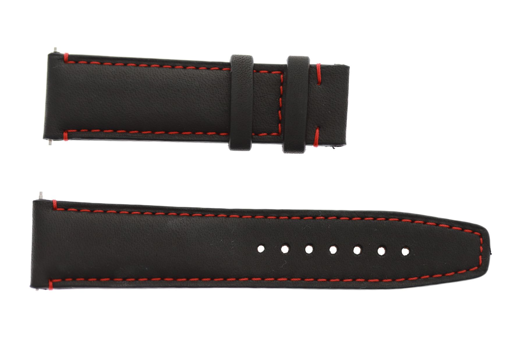 Black Hydro-Repellent Calf Leather Strap 16mm, 18mm, 19mm, 20mm, 21mm, 22mm, 24mm General style