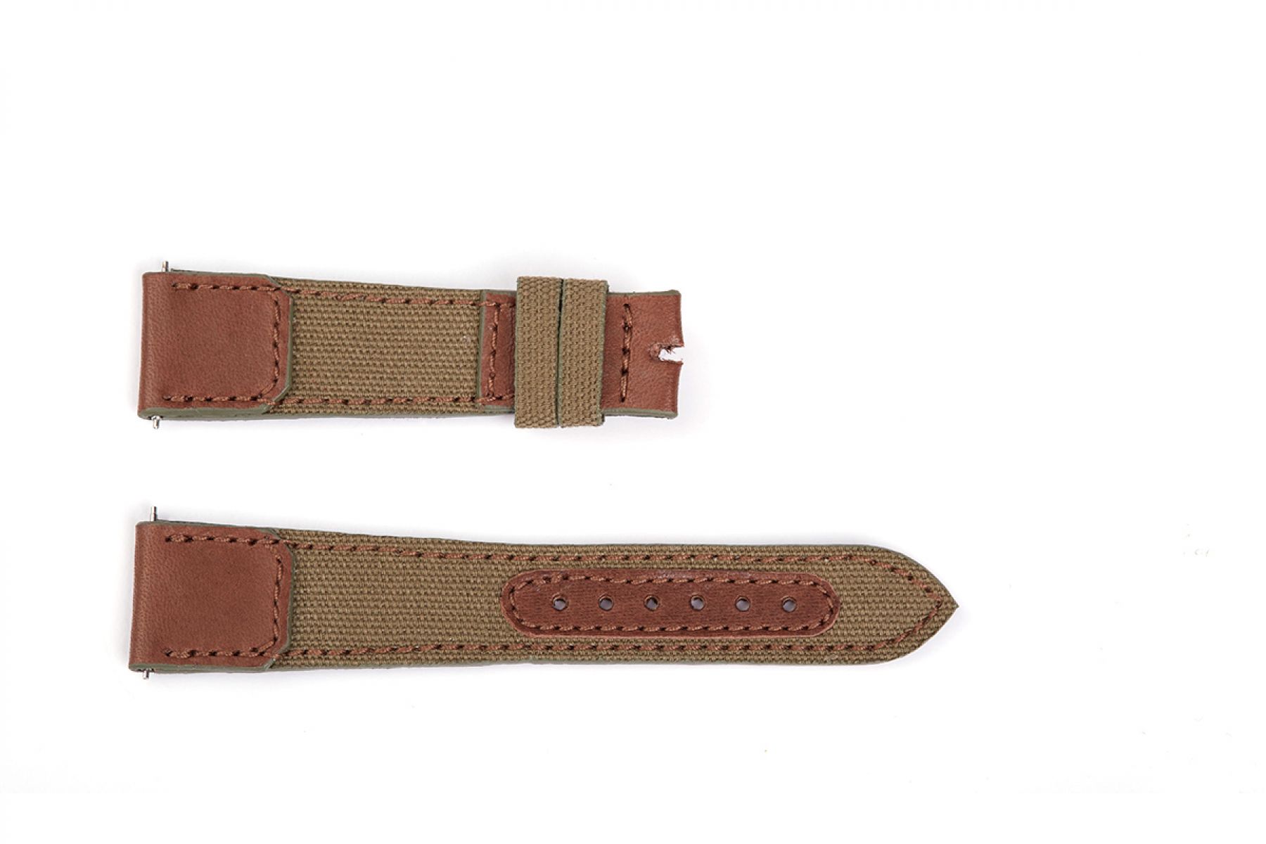 Military Green Khaki Cordura / Vacona strap IWC Pilot style