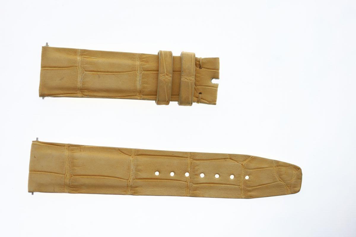 Capri Soft Yellow Nubuck Alligator leather strap 20mm IWC Portugieser (Split Seconds) style