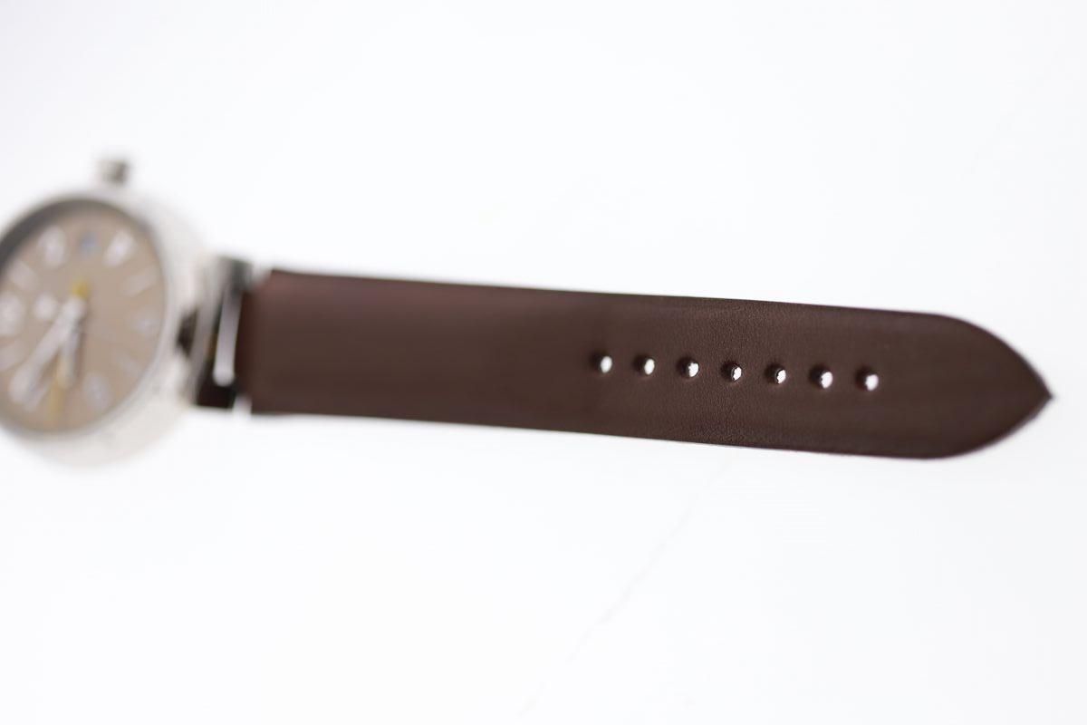 Louis Vuitton Monogram Leather Strap for Watches Brown & Blue 20mm