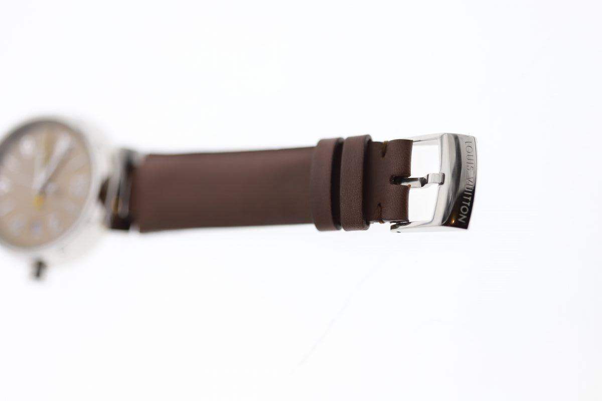 21x12mm Brown Black Leather Watch Strap Mens Watchband for LV