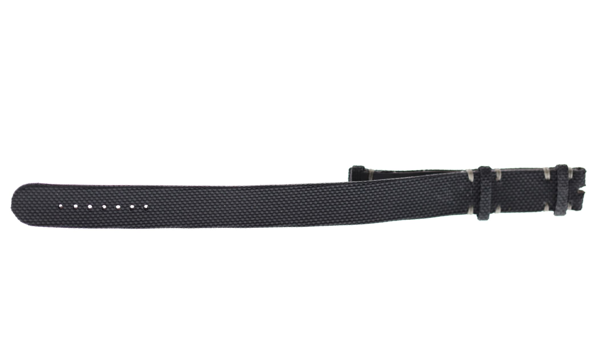 NATO 20mm or 22mm two pieces band in Black Cordura fabric