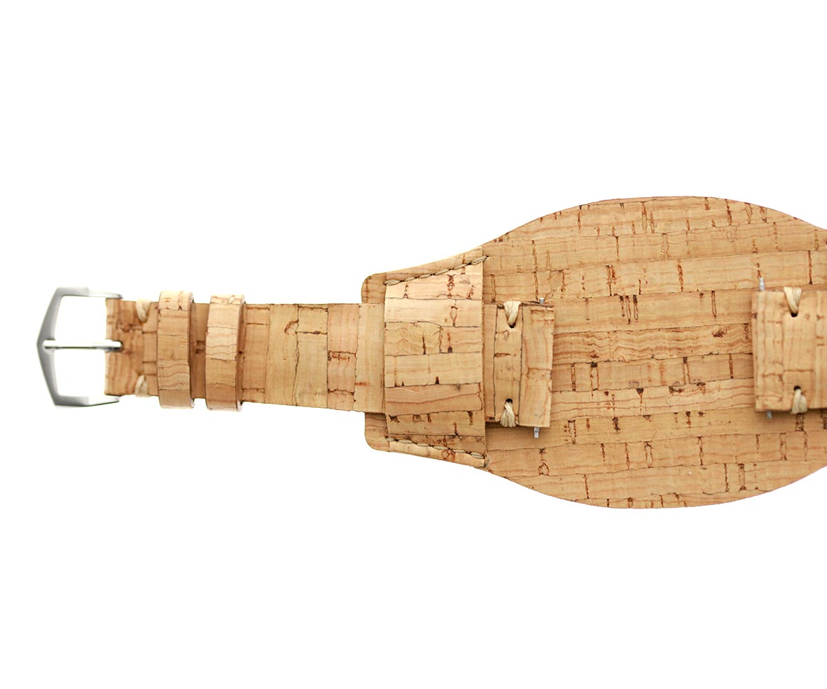 Custom Strap 20mm with Bund in Lime Beige Portuguese Cork / Non-leather derived
