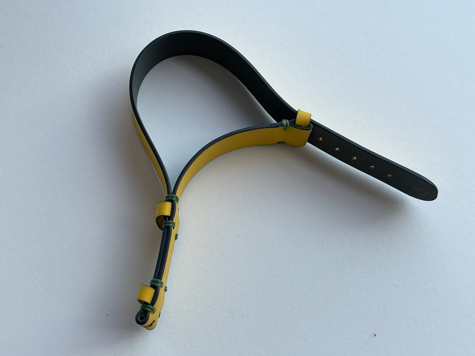 NATO 20mm or 22mm two pieces band in Yellow Recycled Rubber