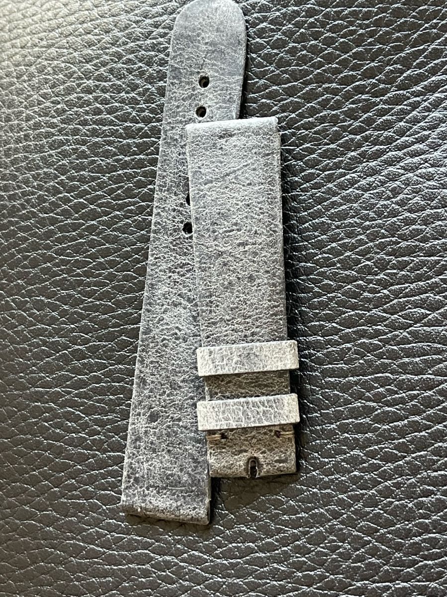 NJ K-1 Vintage Black Waxed Kudu Leather Classic strap