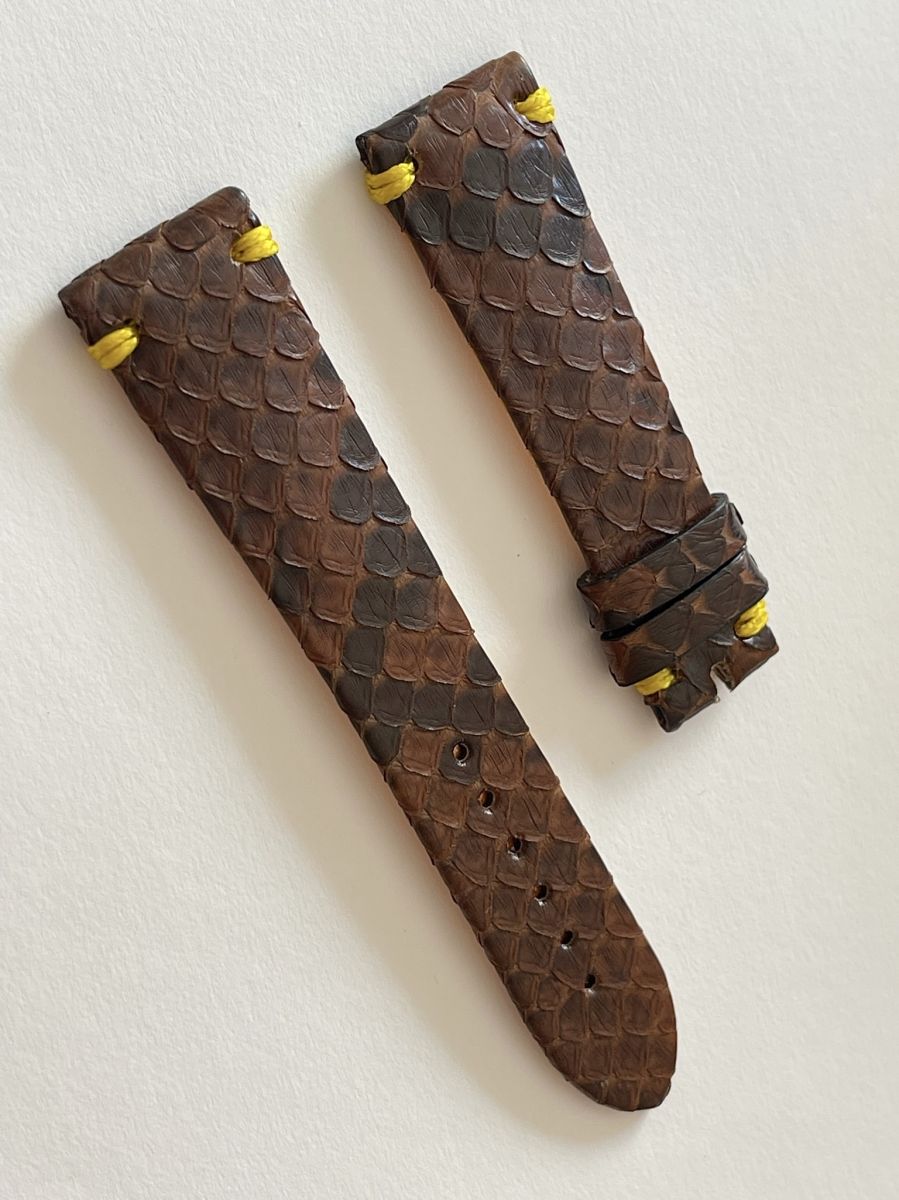 NJ PHY-01 Chocolate Brown Python leather Classic strap