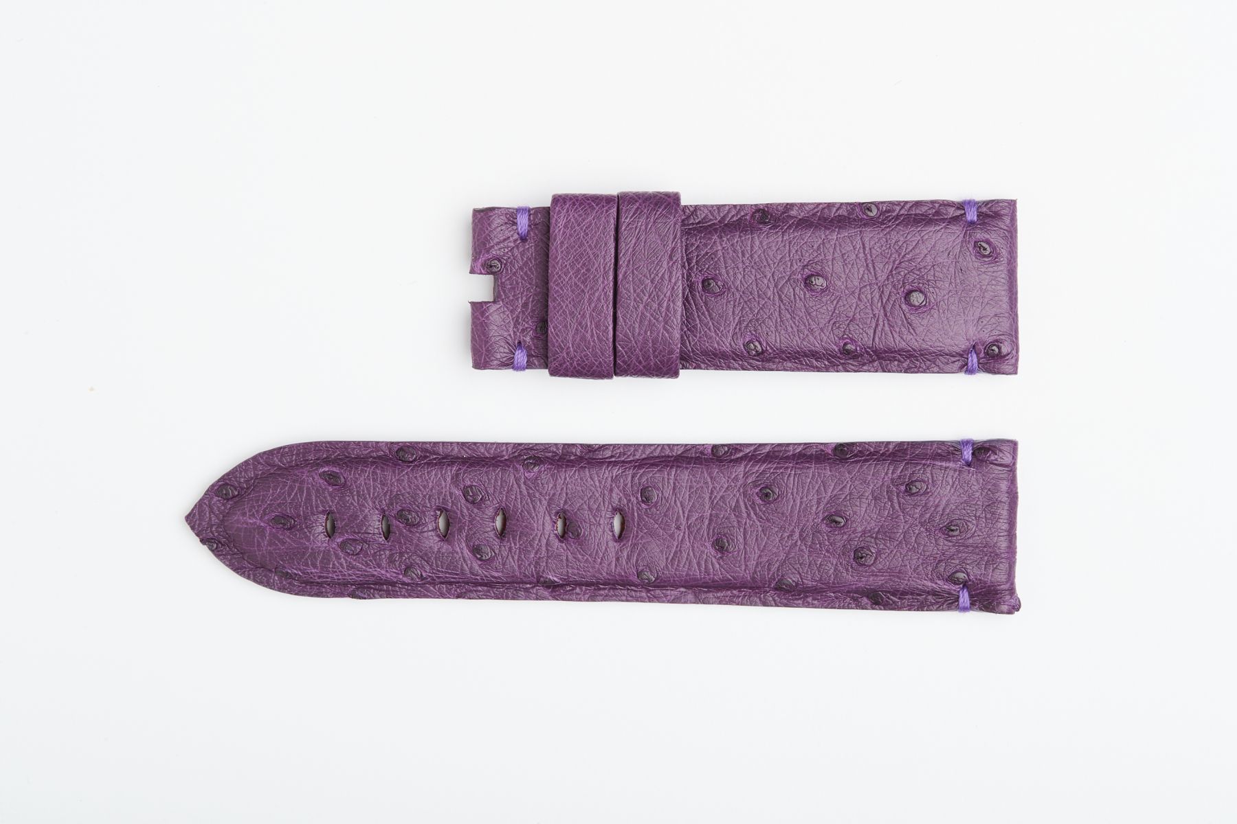 Amethyst Violet Ostrich Leather strap for Panerai style timepieces