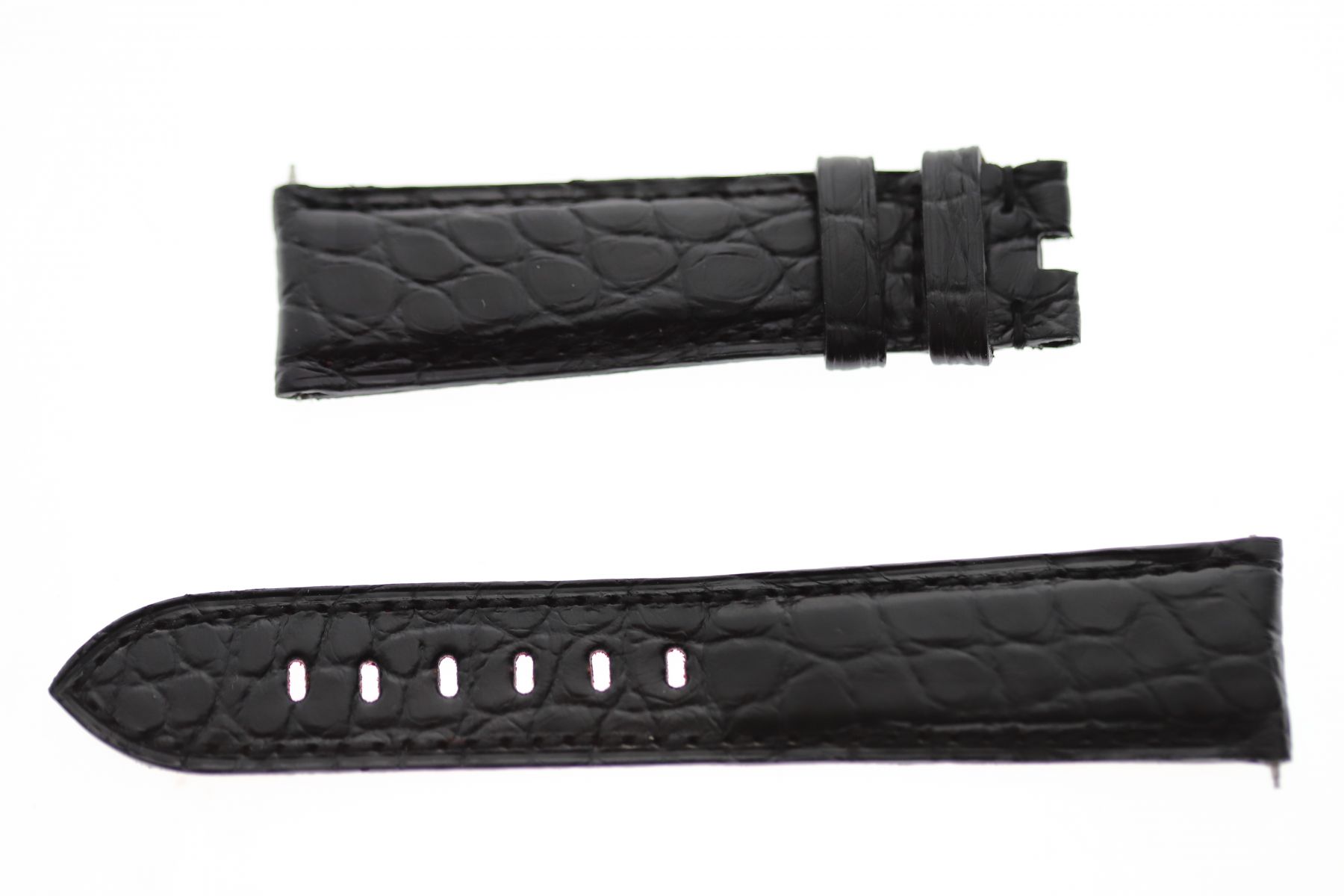 Black Matte Alligator leather strap 20mm Patek Philippe Annual Calendar 5205G style