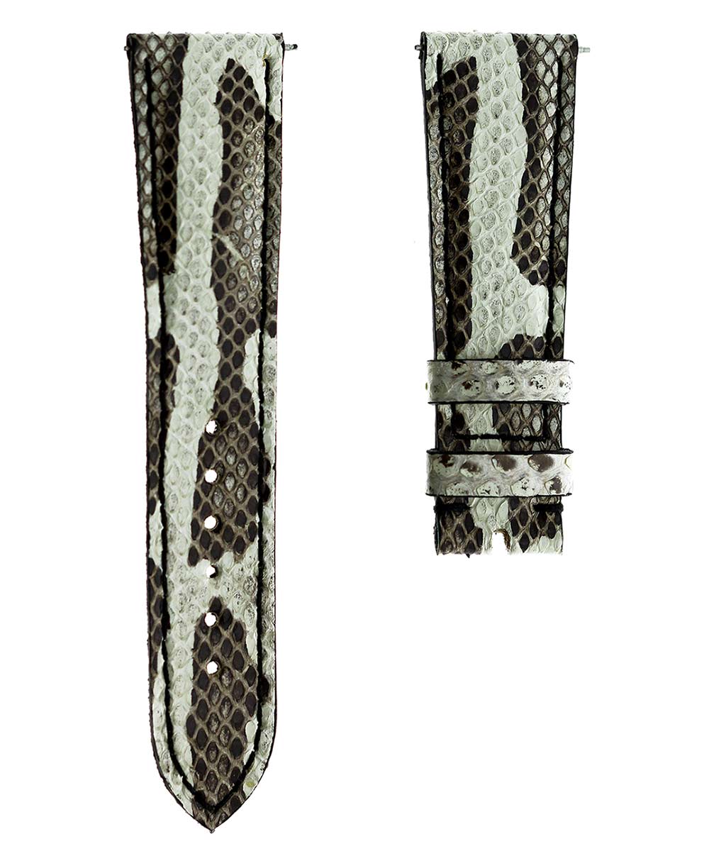 Beige Python leather strap 20mm Rolex style. Quick release