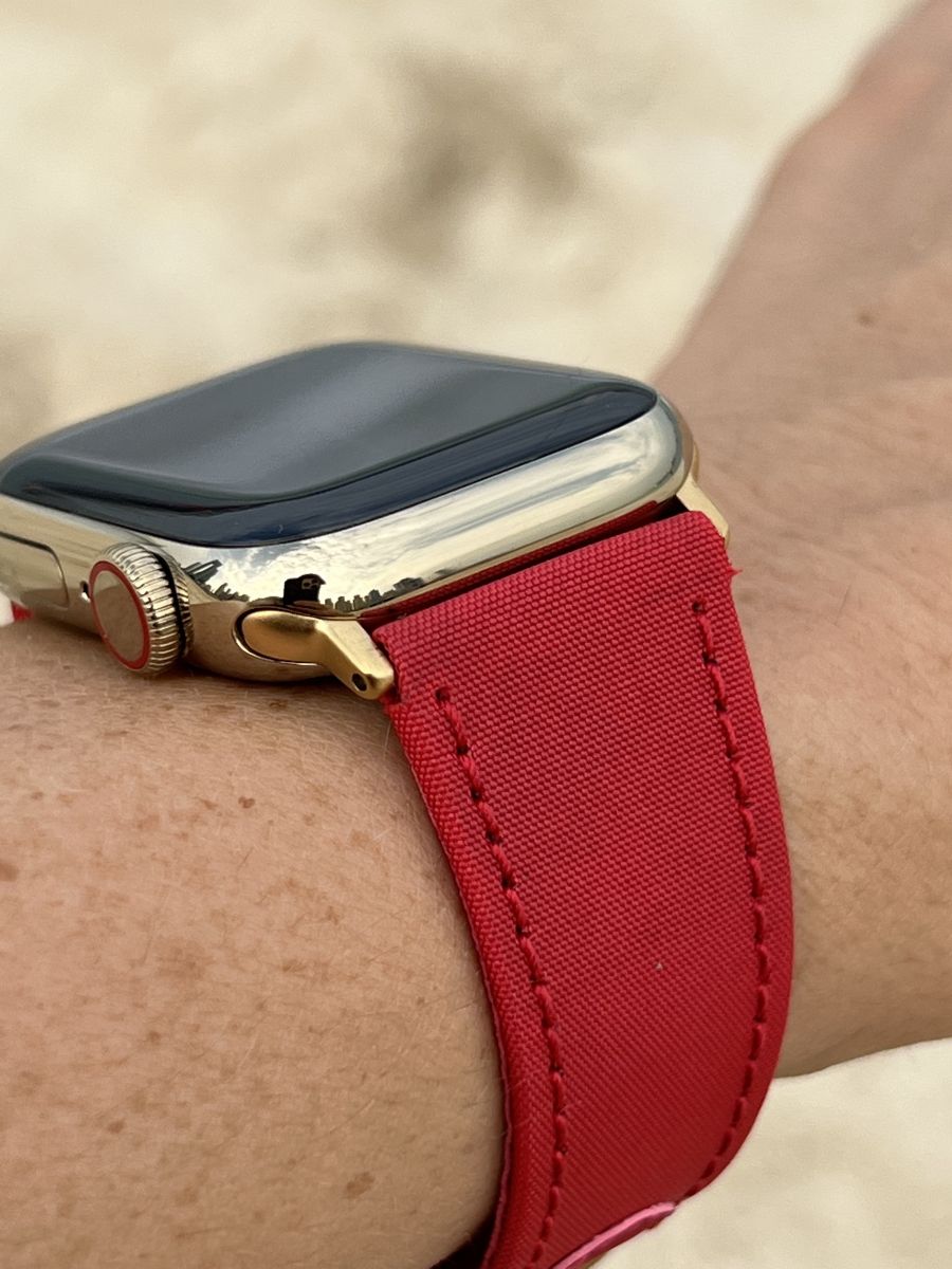 Sailcloth Strap (Apple Watch All Series) / Coral Red
