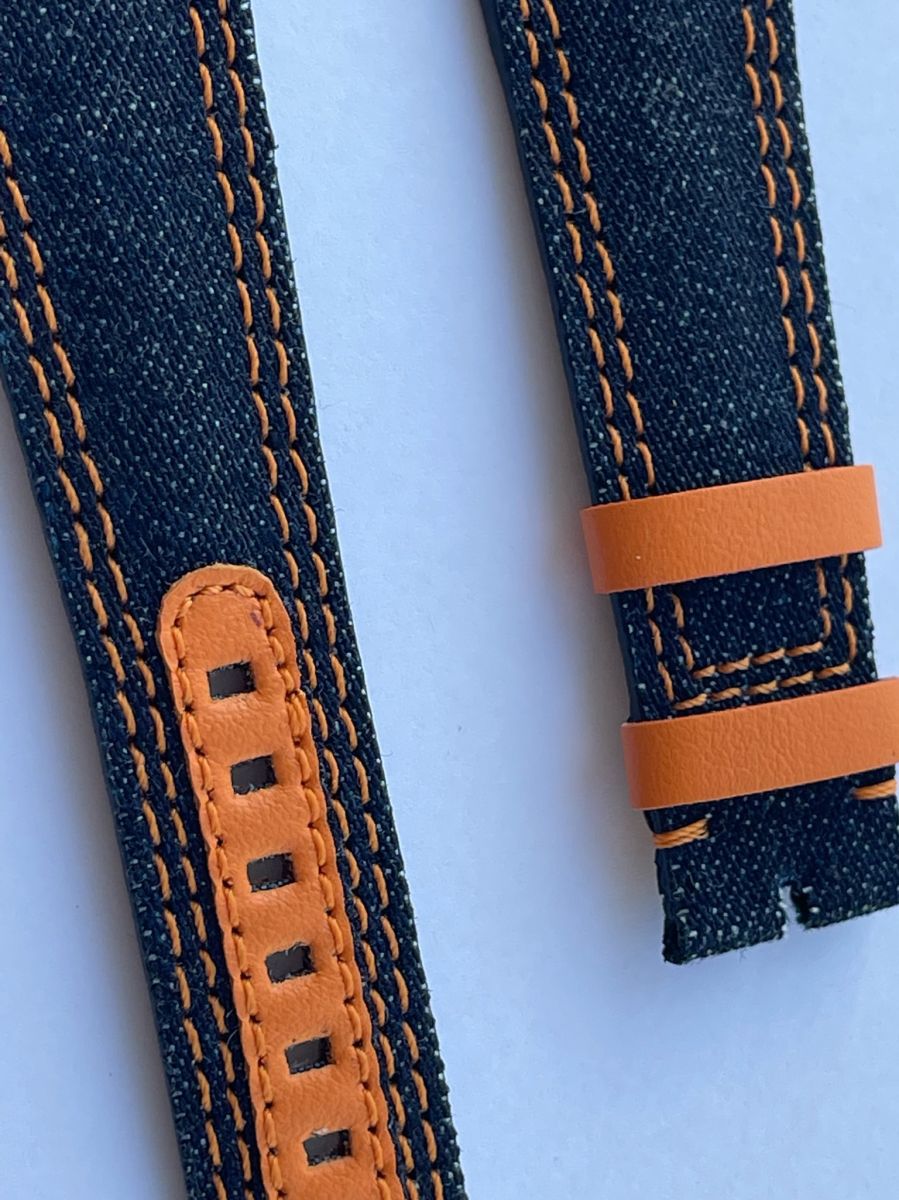 Blue Japanese Denim Safari style strap 23mm for Blancpain