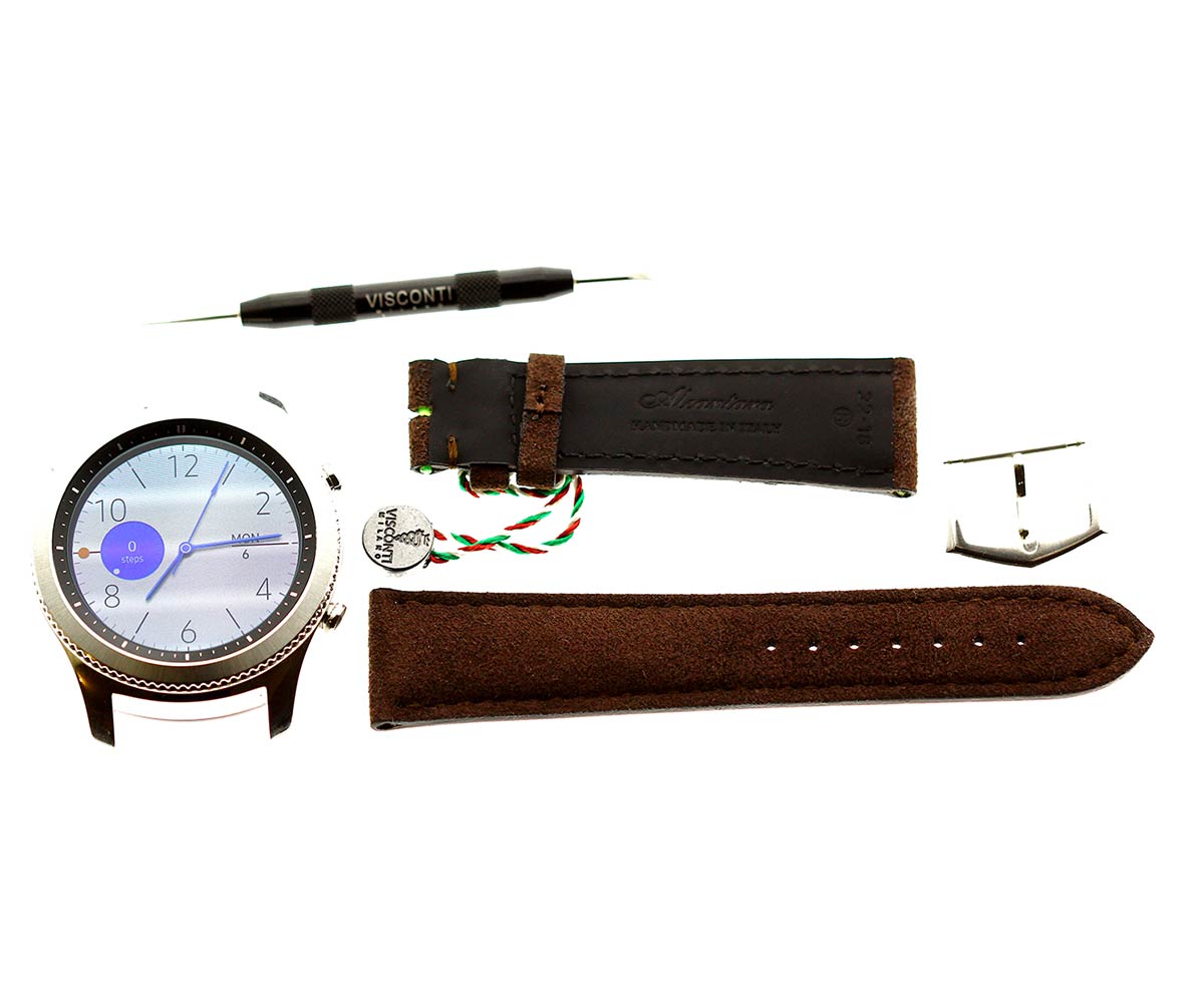 Brown Alcantara strap 22mm / Samsung Galaxy Smart Watch style