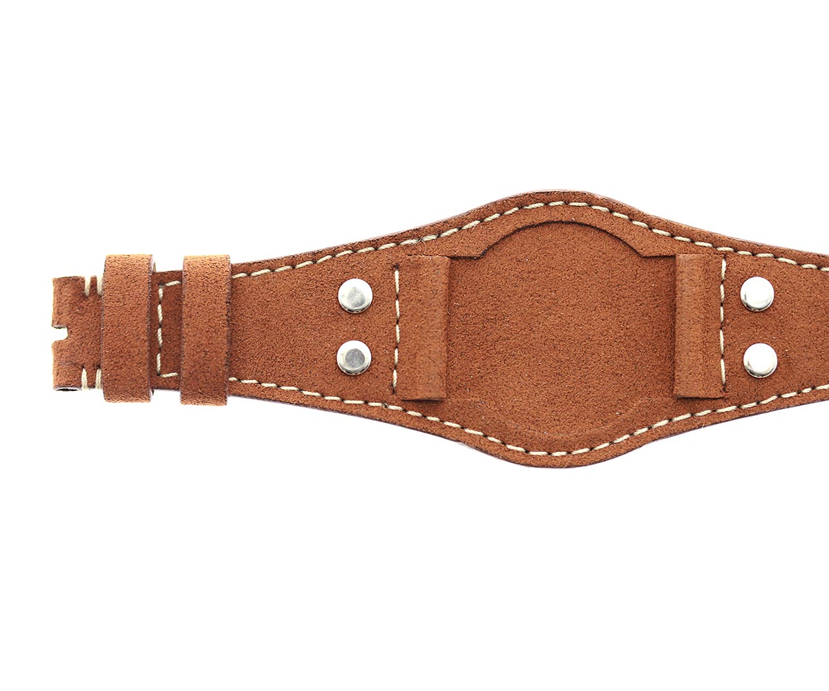 Tudor Heritage Ranger Special style Bund watch strap 22mm lugs in Brown Italian Alcantara