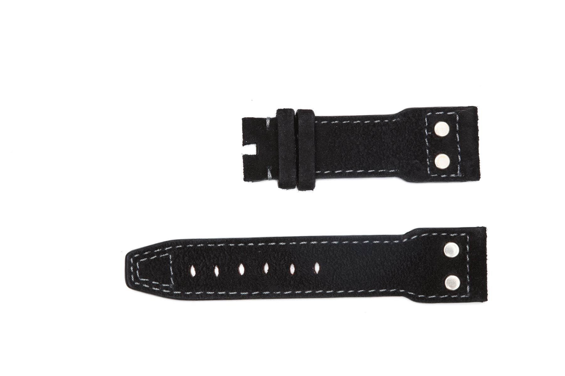 Black Alcantara strap 24mm IWC Pilots Watch style timepieces