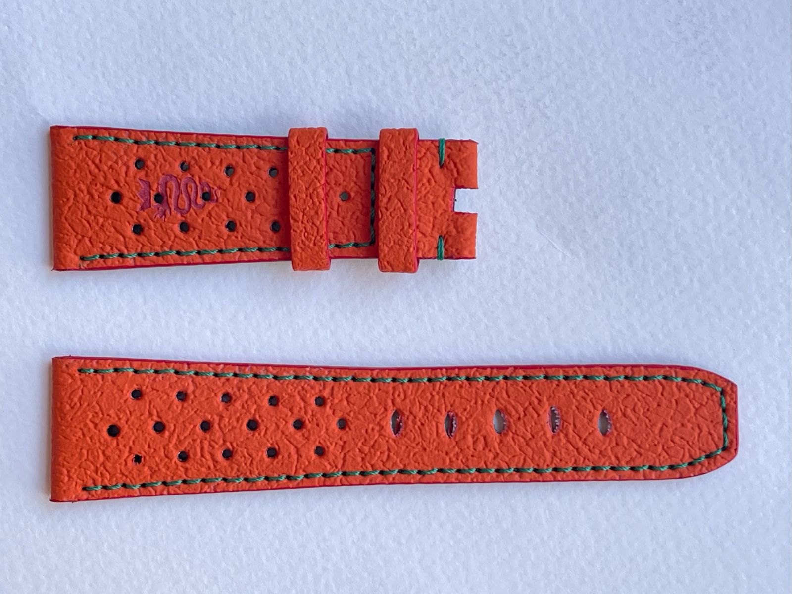 Orange Textured Vegan Leather Strap General style