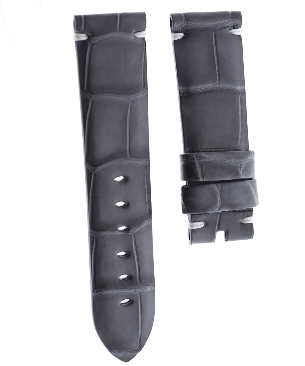 Milano Grey Alligator leather strap PANERAI style