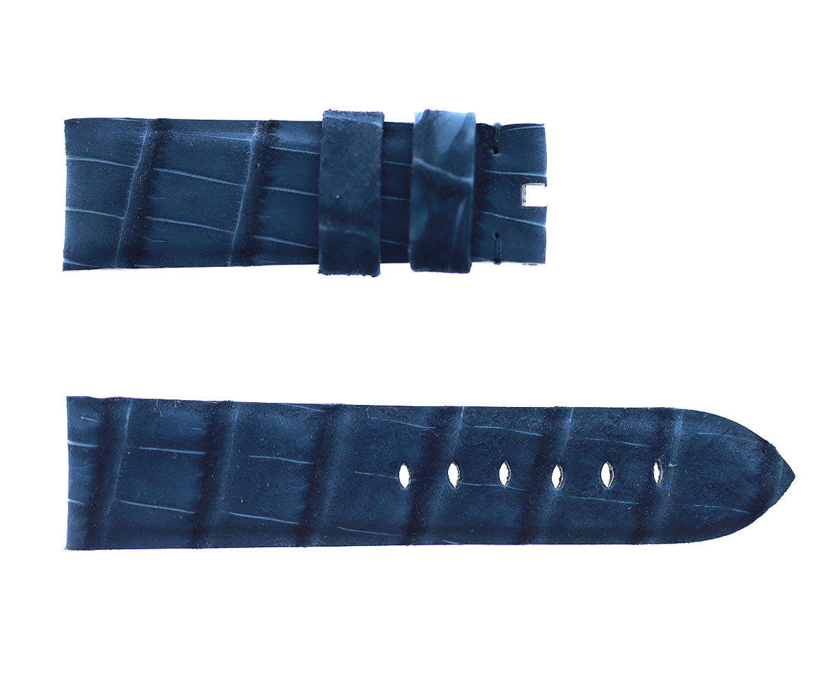 Sapphire Blue Nubuck Alligator leather strap PANERAI style