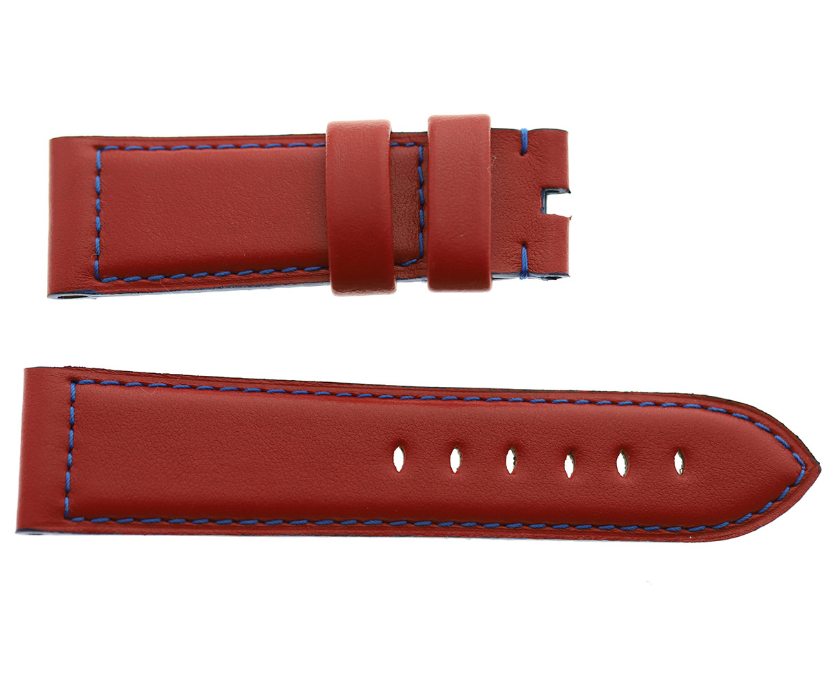Red Nappa Leather strap Panerai style