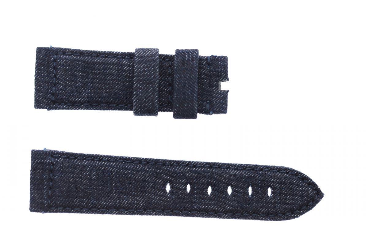 Ocean Blue Japanese Denim Panerai style strap / On-tone stitching