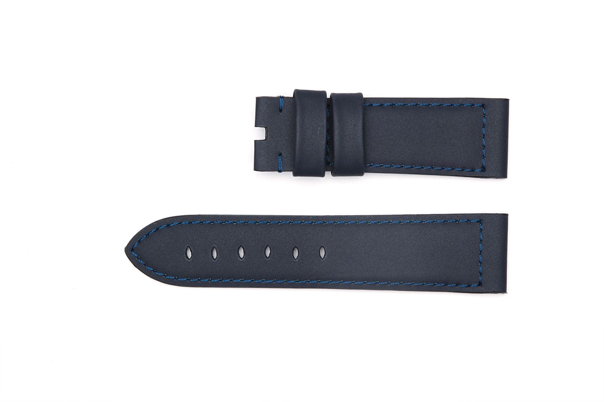Navy Blue Recycled Rubber strap for Panerai style timepieces