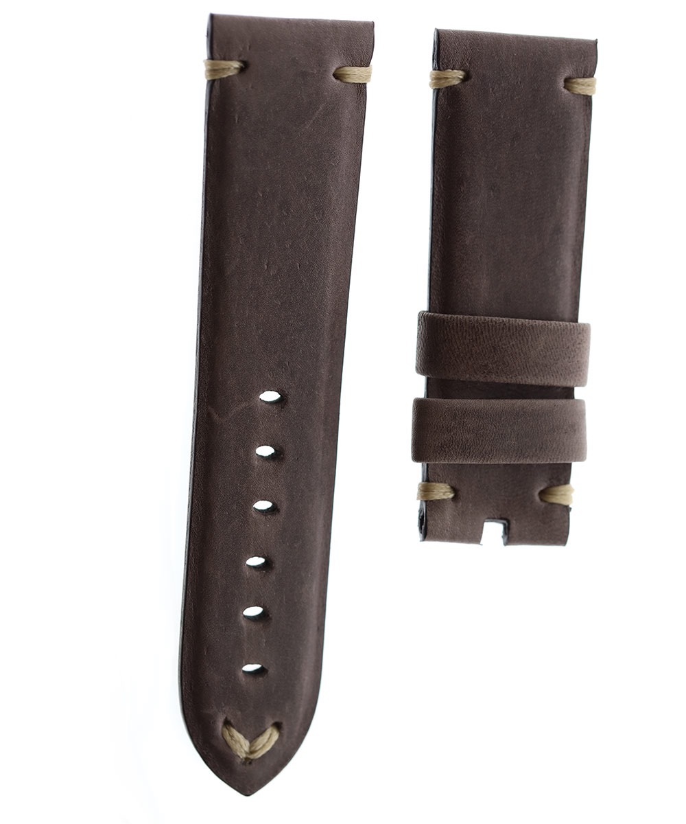 Kangaroo leather Brown Panerai style band 24mm
