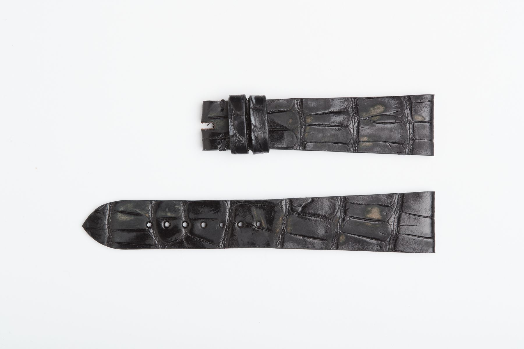 Black Vintaged Alligator leather strap 20mm / Rolex Daydate Dayjust style