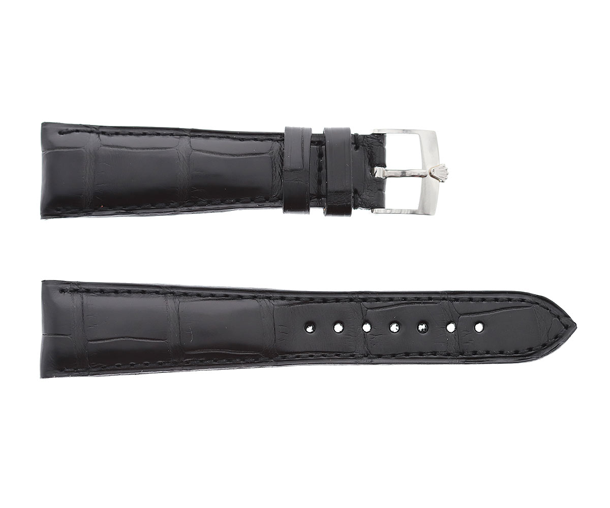 Black Matte Alligator strap 20mm Rolex Datejust 41 style with original buckle