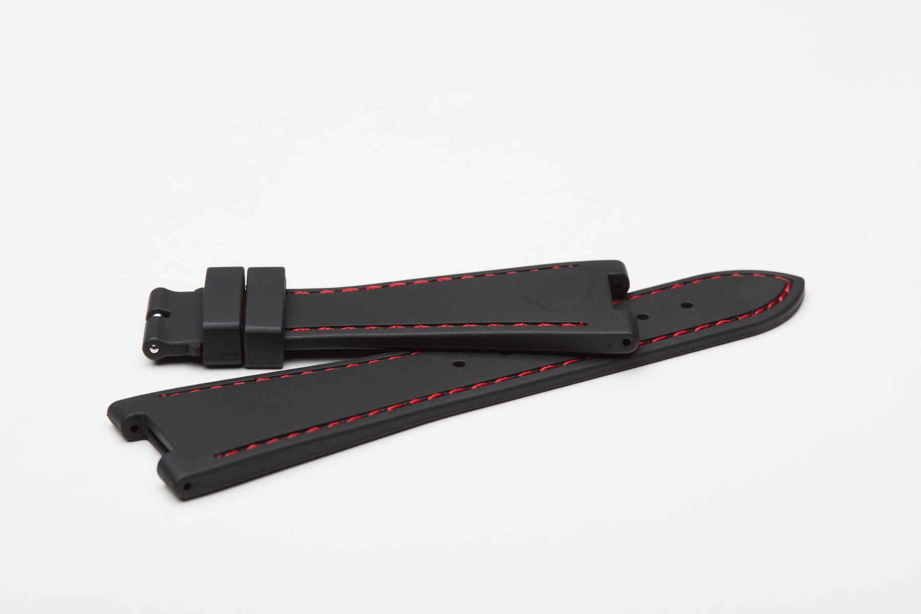 Anthracite Black / Red Stitching / Natural Rubber Strap for Patek Philippe Nautilus