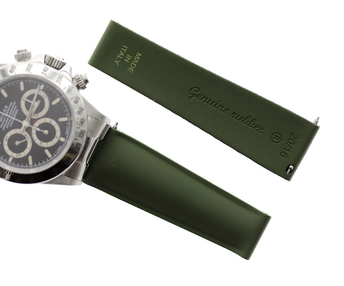 Green Army Natural Rubber Band 20mm / Rolex Daytona / Quick Release