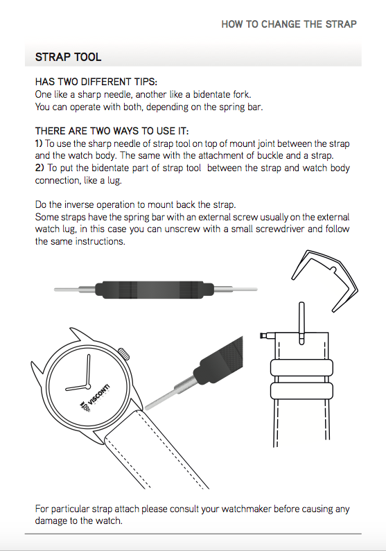 How to change Visconti Milano bespoke straps