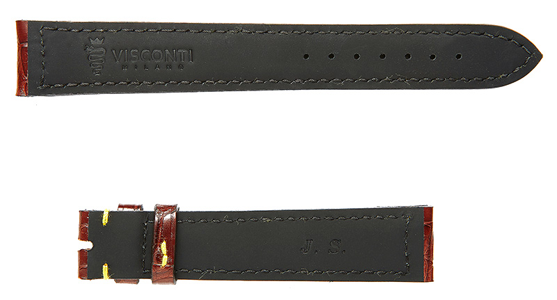 Visconti Milano bespoke made to measure watch strap with personal initials